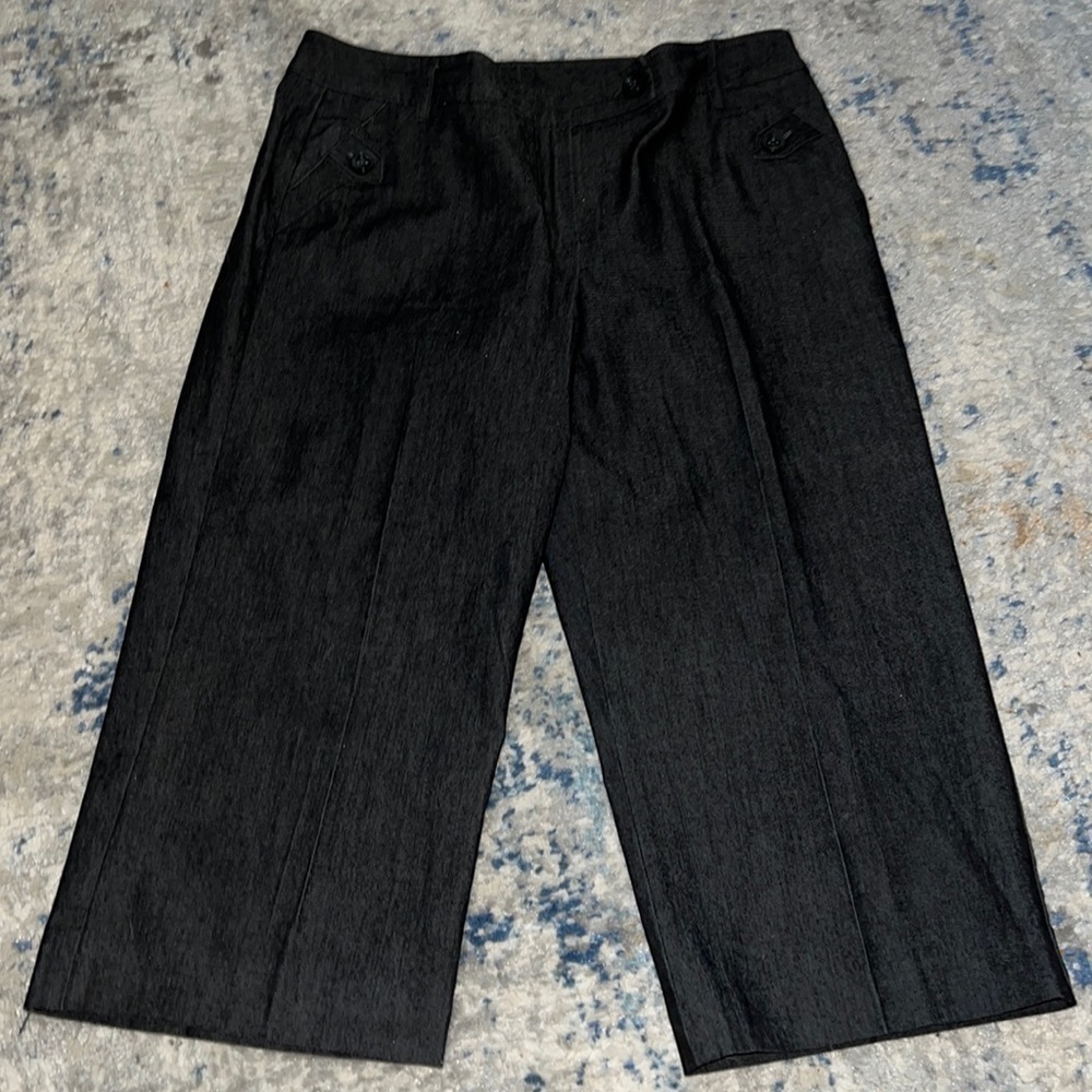 Sandro Sport black Denim mid rise capri pants Sz 8
